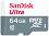 Micro SDXC   64 GB SanDisk - Class 10, UHS-I   Ultra - 