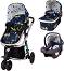 Бебешка количка 3 в 1 Cosatto Giggle 3 2022 - С кош за новородено, лятна седалка, кош за кола и аксесоари - 
