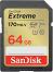 Micro SDXC карта памет 64 GB SanDisk - Class 10, U3, V30 от серията Extreme - 