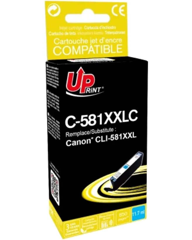 ������ � ������� �� ������� UPrint C-581XXL Cyan - 850 �������� - 