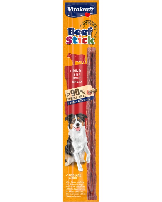 Лакомство за кучета Vitakraft Лакомство за кучета Vitakraft - 12 g, с говеждо, от серията Beef Stick Original - храна