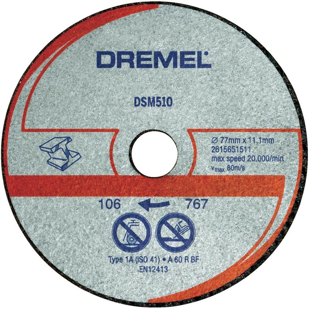 Армирани дискове за рязане на метал и пластмаса ∅ 77 mm Dremel Армирани дискове за рязане на метал и пластмаса ∅ 77 mm Dremel - За DSM20 -
