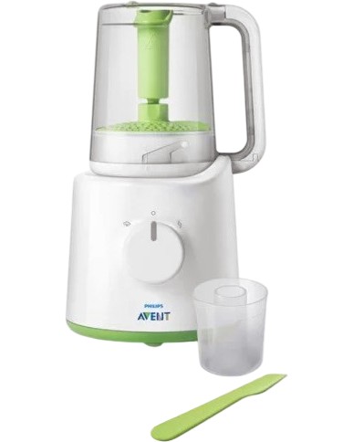 Уред за готвене на пара и блендер Philips Avent Уред за готвене на пара и блендер Philips Avent - С мерителна чашка, шпатула и книжка с рецепти - продукт