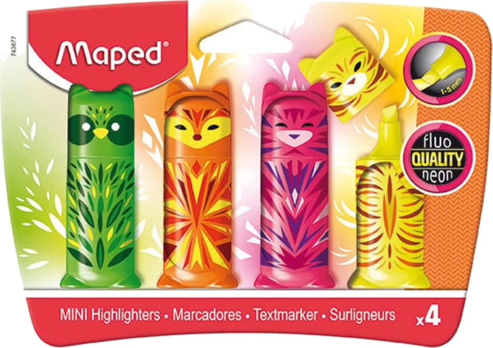 ����� ������� Maped Fluo Peps Mini - 4 ����� - 