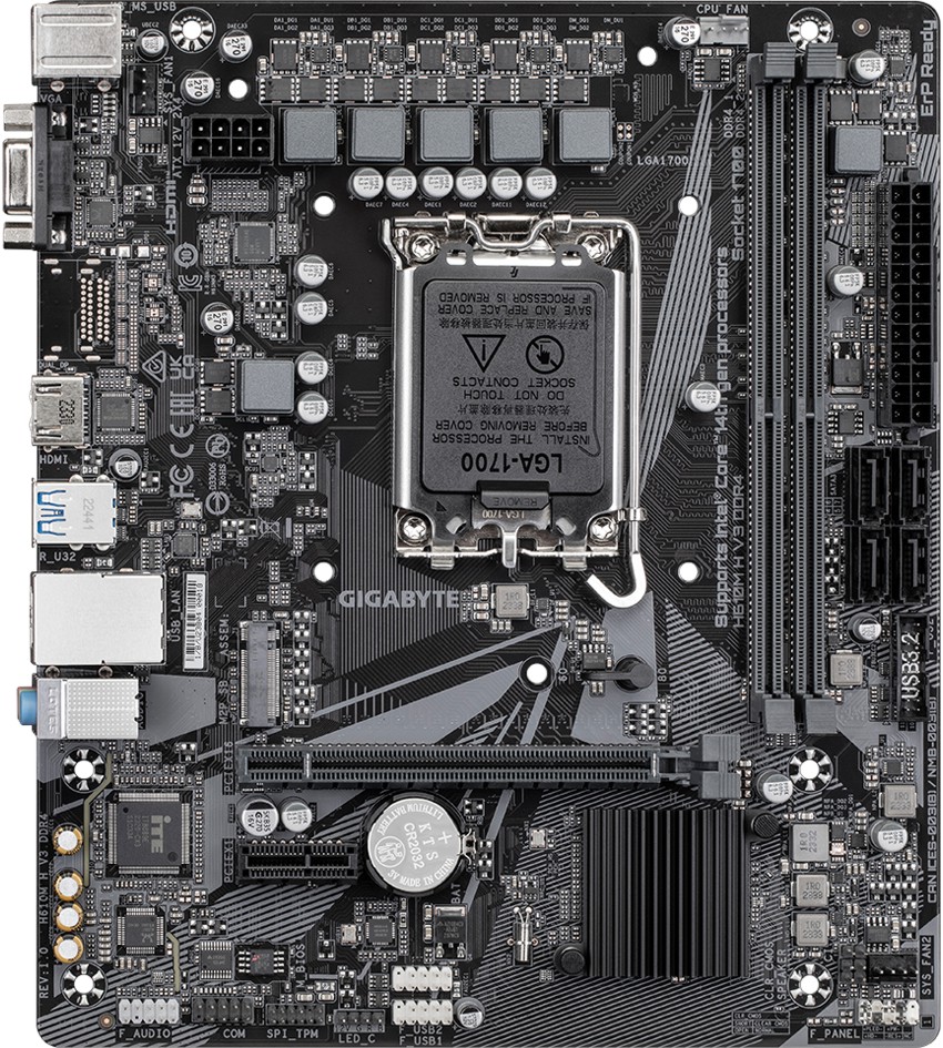 Дънна платка Gigabyte H610M H V3 Дънна платка Gigabyte H610M H V3 - LGA 1700, Intel H610, DDR4, Micro ATX -