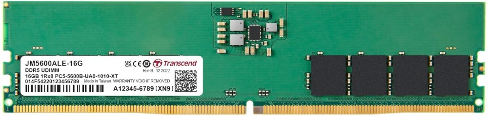 RAM памет Transcend JM5600ALE-16G RAM памет Transcend JM5600ALE-16G - 16 GB, DDR5, 5600 MHz, CL46 -