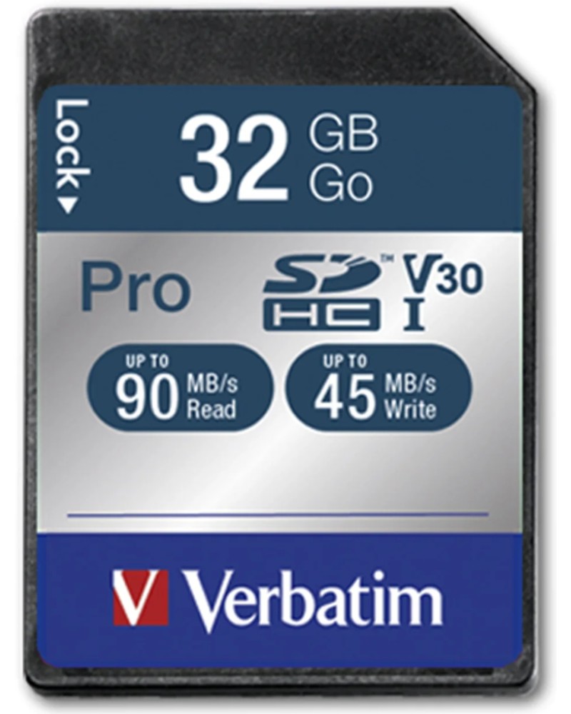 SDXC карта памет 32 GB Verbatim Pro Secure SDXC карта памет 32 GB Verbatim Pro Secure - Class 10, U3, V30 -