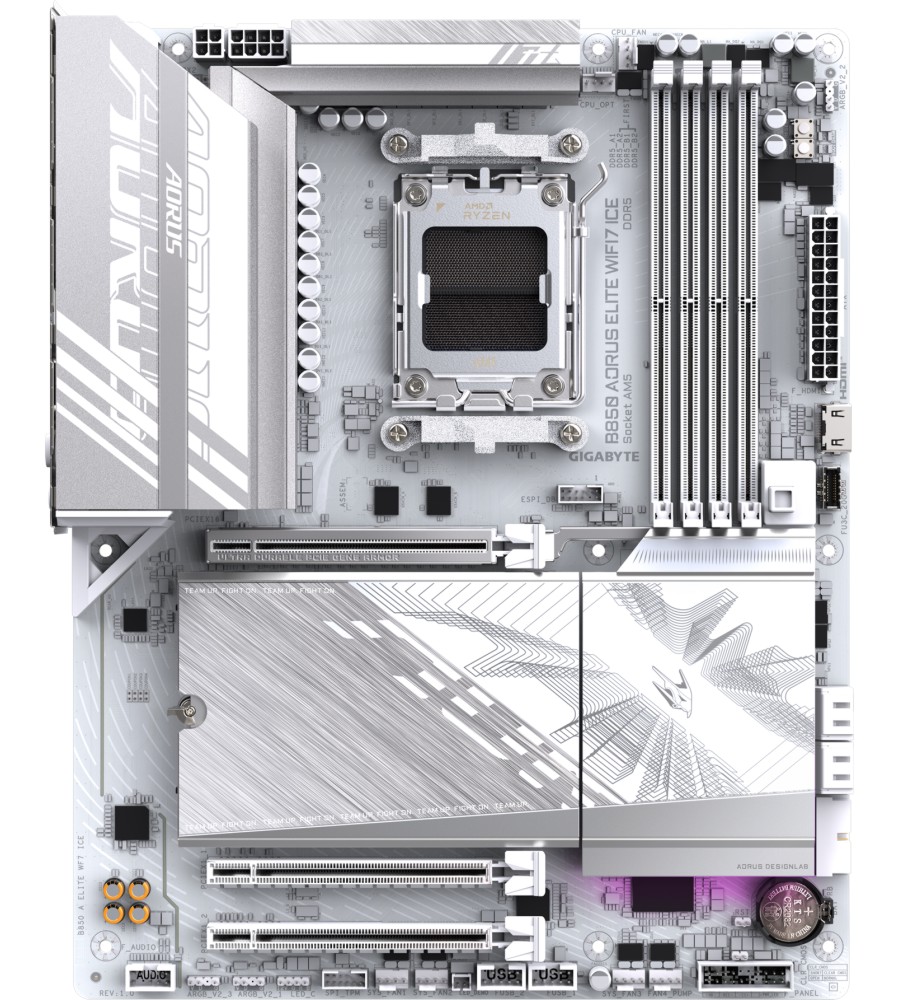 Дънна платка Gigabyte B850 Aorus Elite ICE WIFI7 Дънна платка Gigabyte B850 Aorus Elite ICE WIFI7 - AMD AM5, AMD B850, DDR5, ATX -