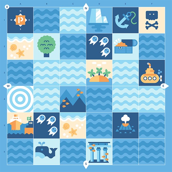 Приключения в синия океан Cubetto Приключения в синия океан Cubetto - Игрална постелка за Робот Cubetto -