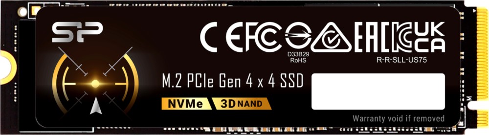 SSD ����� Silicon Power US75 PCIe 4.0 x4 NVMe - 2 TB, ������ 7000 MB/s, ����� 6500 MB/s, 3D NAND - 