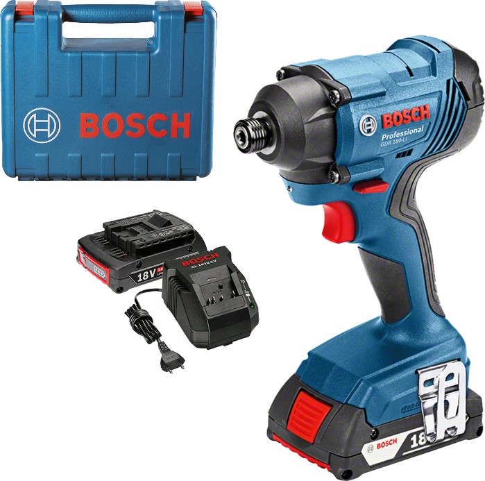 ������������ ������ ��������� 18V Bosch GDR 180-LI - � 2 �������, ������� � ����� - 