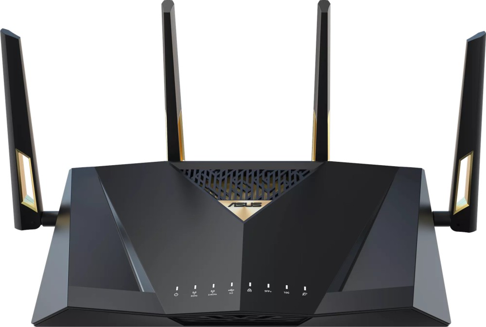 Безжичен рутер ASUS RT-BE88U Безжичен рутер ASUS RT-BE88U - 2.4 GHz (1376 Mbps), 5 GHz (5764 Mbps), 4 антени -