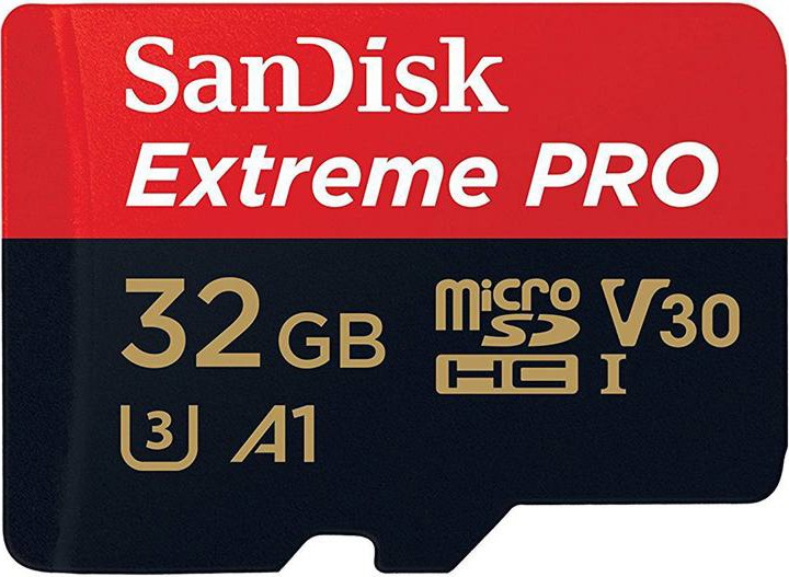 Micro SDHC карта памет 32 GB SanDisk Micro SDHC карта памет 32 GB SanDisk - Class 10, U3, V30, A1 със SD адаптер от серията Extreme Pro -