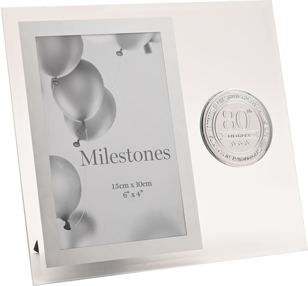 Стъклена рамка за снимка за 80-ти рожден ден Widdop Bingham Milestones Стъклена рамка за снимка за 80-ти рожден ден Widdop Bingham Milestones - 10 x 15 cm, от колекцията Celebrations -