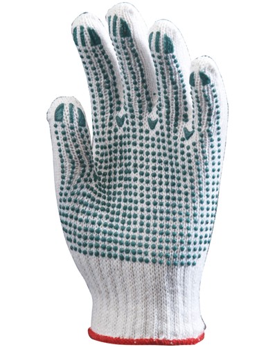 Работни памучни ръкавици с PVC пъпки Eurotechnique - Размер 9-10 (23-25 cm) - 