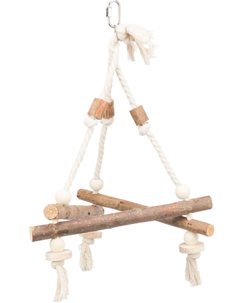Дървена люлка за птици Trixie Swing on Rope Дървена люлка за птици Trixie Swing on Rope - 27 / 27 / 27 cm - продукт