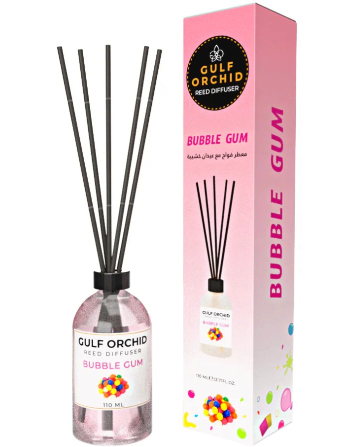 Арома дифузер с пръчици Gulf Orchid Bubble Gum Арома дифузер с пръчици Gulf Orchid Bubble Gum - С аромат на дъвка - продукт