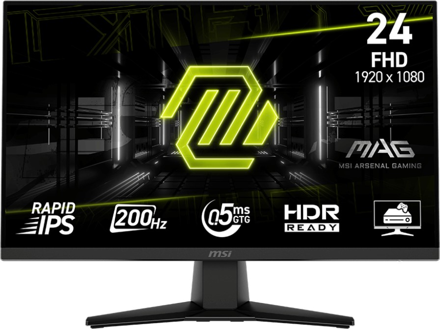 Монитор MSI MAG 242F Монитор MSI MAG 242F - 27", Rapid IPS, 200 Hz, 16:9, 1920 x 1080, 0.5 ms, HDMI, DisplayPort, AMD FreeSync Premium -