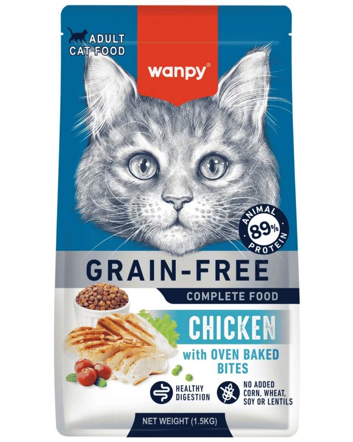 Суха храна за котки Wanpy Grain Free Суха храна за котки Wanpy Grain Free - 1.5 kg, с пилешко - храна