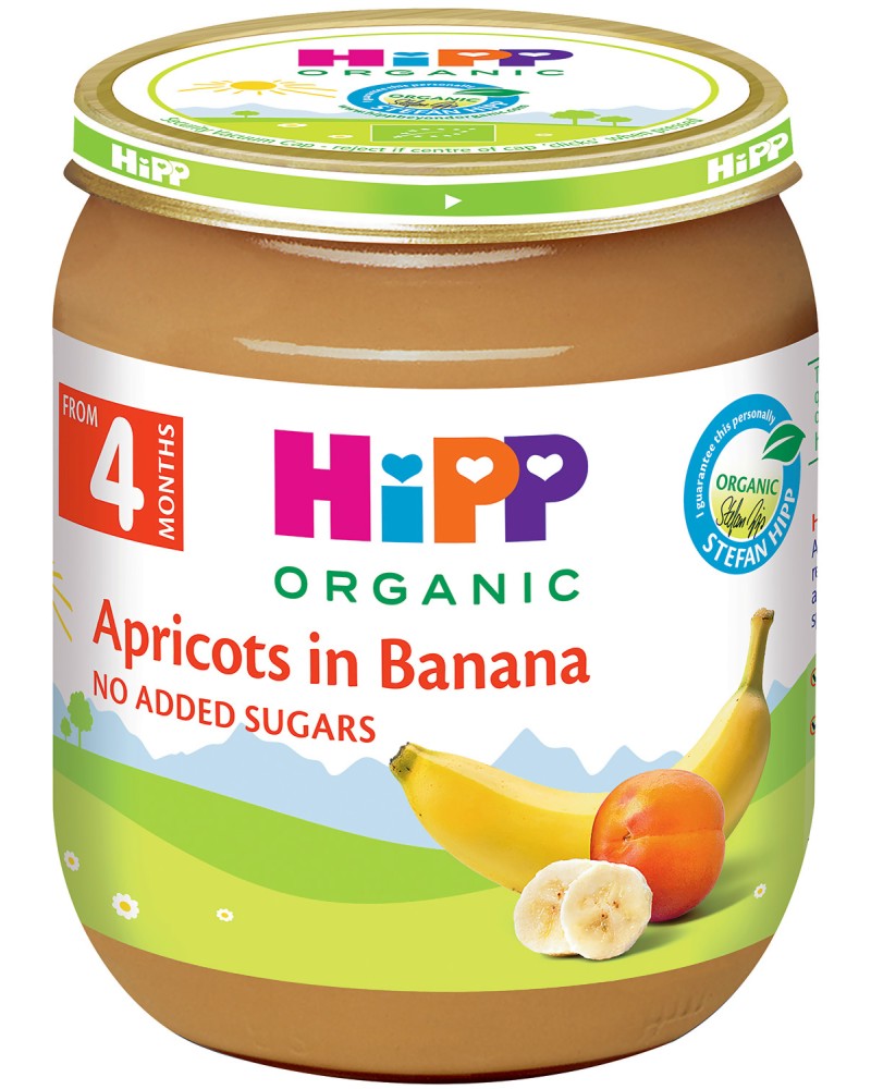 Био пюре от кайсии и банани HiPP - 125 g, за 4+ месеца - продукт