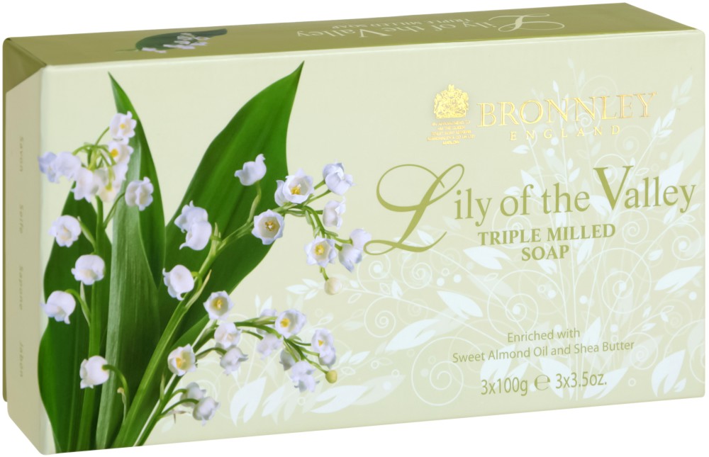 Bronnley Lily of the Valley Triple Milled Soap -   3      Lily of the Valley - 