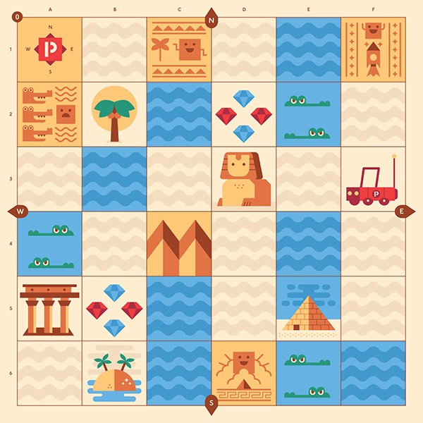 Приключение в Древен Египет Cubetto Приключение в Древен Египет Cubetto - Игрална постелка за Робот Cubetto -
