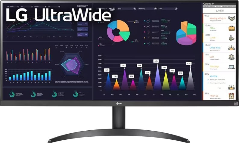 Монитор LG 34WQ500-B Монитор LG 34WQ500-B - 34", IPS, 100 Hz, 21:9, 2560 x 1080, 5 ms, HDMI, DisplayPort, AMD FreeSync -