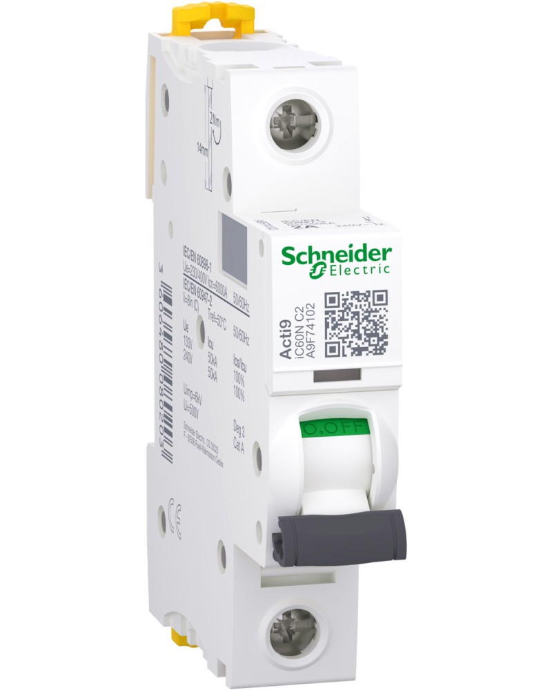     DIN  Schneider Electric 1P 2A 230V 6kA -  C   Acti9 - 