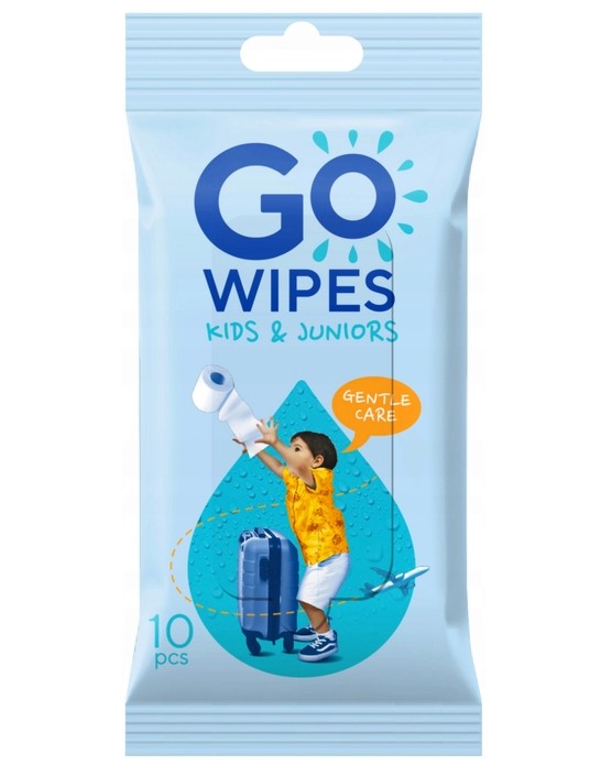 ������ �������� ������ GO WIPES Kids & Juniors - 10 ���� - ����� ��������