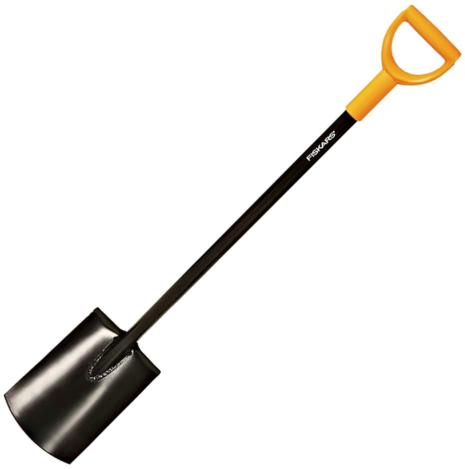 Права лопата Fiskars - Със стоманена дръжка от серията Solid - 