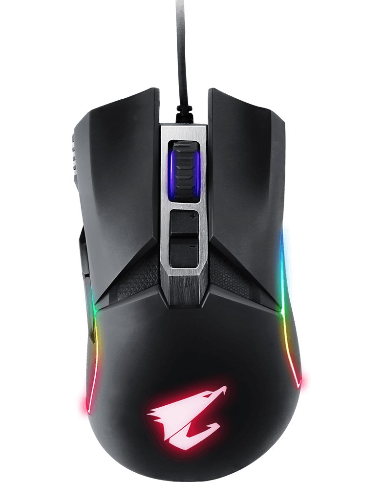 Гейминг оптична мишка Gigabyte M5 Гейминг оптична мишка Gigabyte M5 - Със 7 бутона и RGB подсветка от серията Aorus -