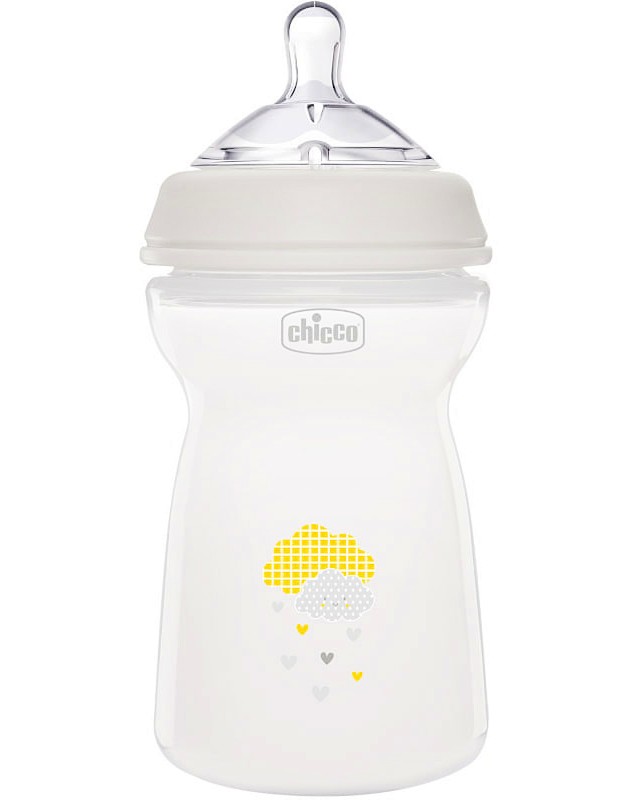 Бебешко шише Chicco - 330 ml, от серията Natural Feeling, 6+ м - шише