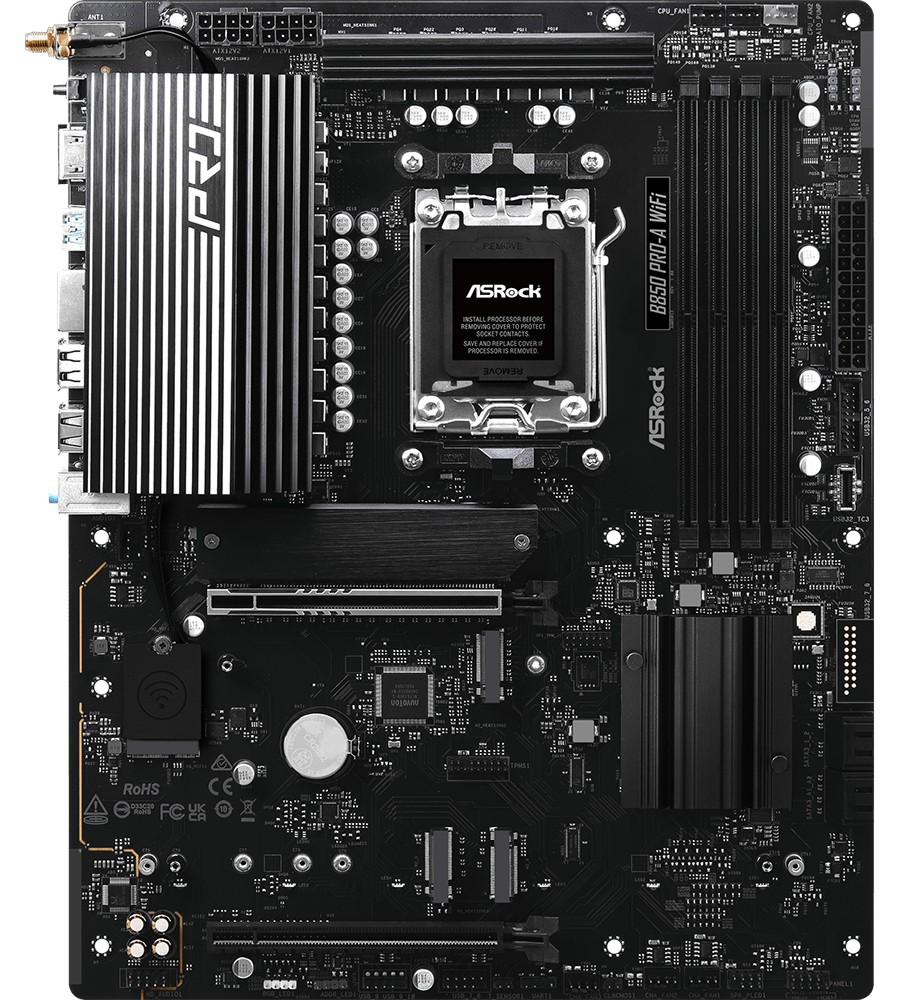 Дънна платка ASRock B850 Pro-A WIFI Дънна платка ASRock B850 Pro-A WIFI - AMD AM5, AMD B850, DDR5, ATX -