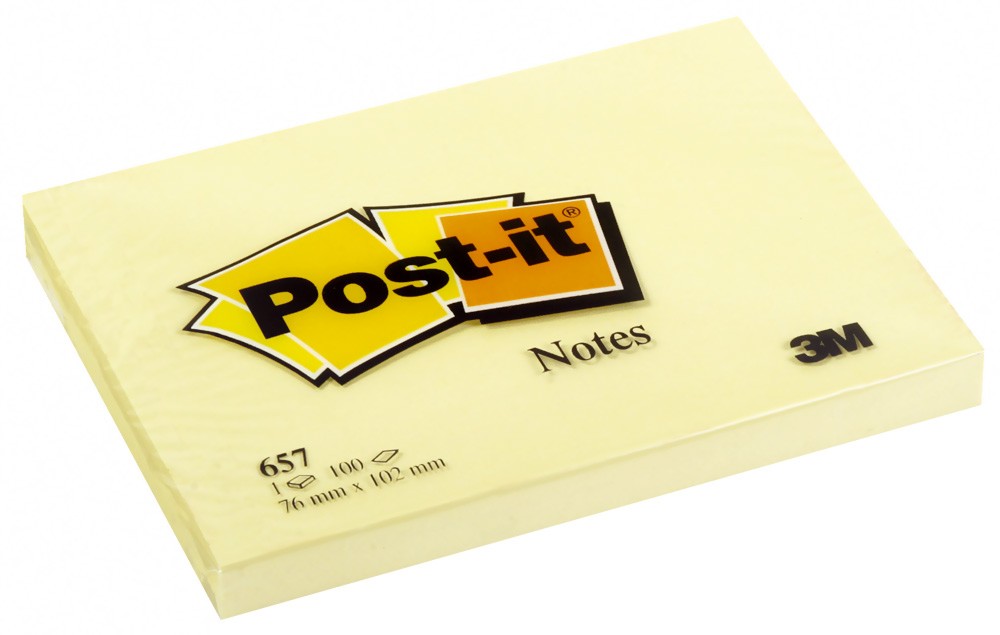 Жълти самозалепващи листчета Post-it Жълти самозалепващи листчета Post-it - 100 листчета с размери 10.2 x 7.6 cm -