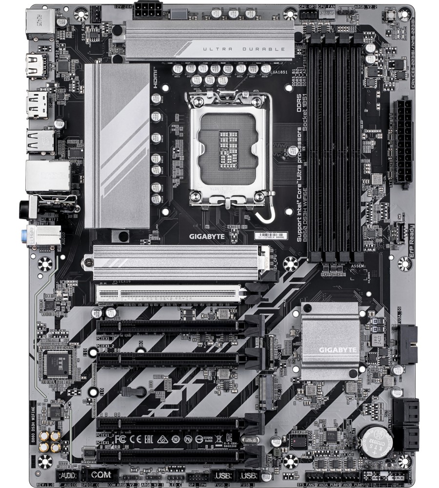 Дънна платка Gigabyte B860 DS3H WIFI 6E Дънна платка Gigabyte B860 DS3H WIFI 6E - LGA 1851, Intel B860, DDR5, ATX -