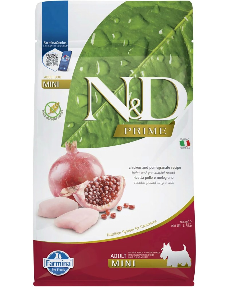 ���� ����� �� ������ N&D Adult Mini - 0.8 � 2.5 kg, � ������� � ���, �� ������� Prime, �� ������ ������, ��� 1 ������ - �����