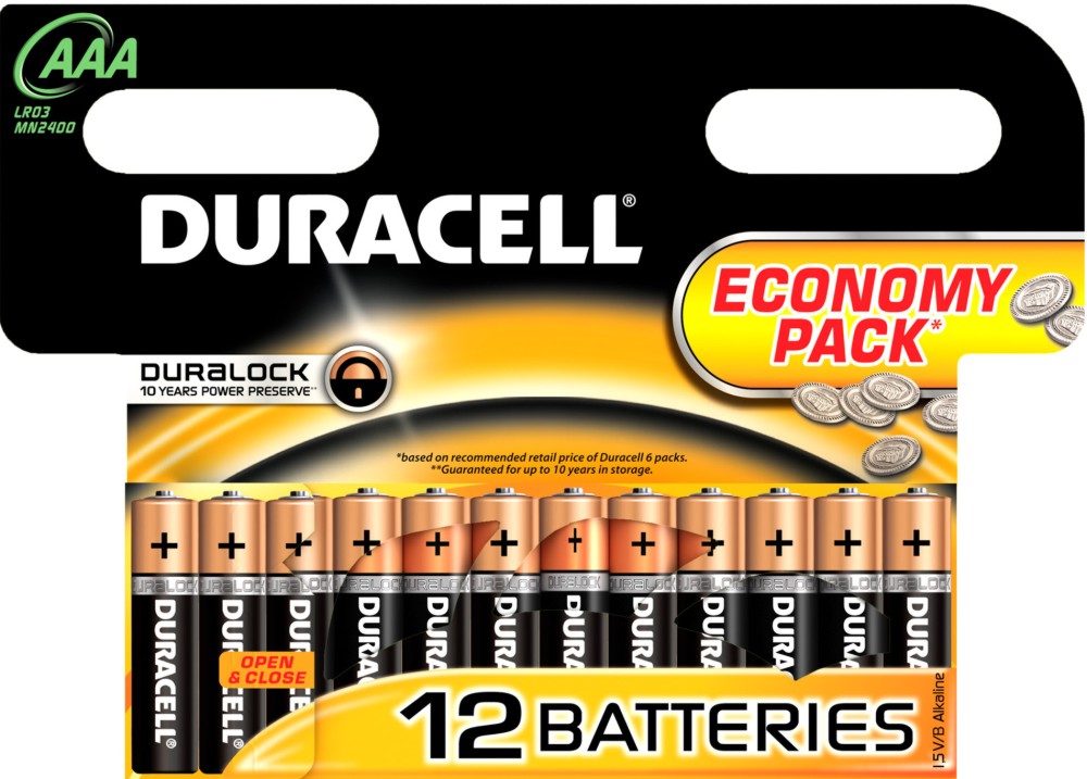 Батерия AAA - Алкална (LR03) - 2, 4, 12 броя - батерия