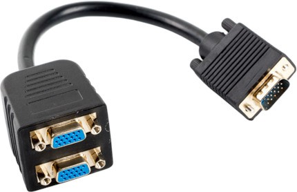 ������� VGA male ��� 2 x VGA female Lanberg - � ����� 20 cm - 