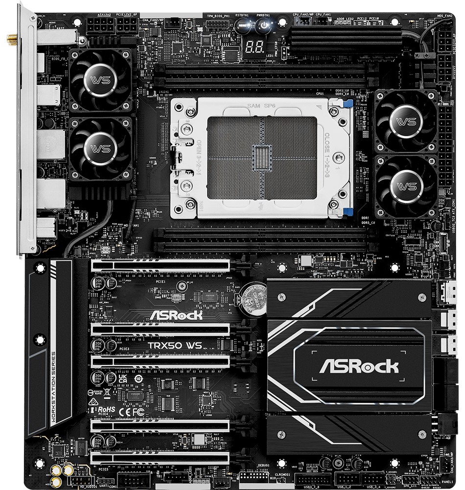 Дънна платка ASRock TRX50 WS Дънна платка ASRock TRX50 WS - AMD sTR5, AMD TRX50, DDR5, EATX -