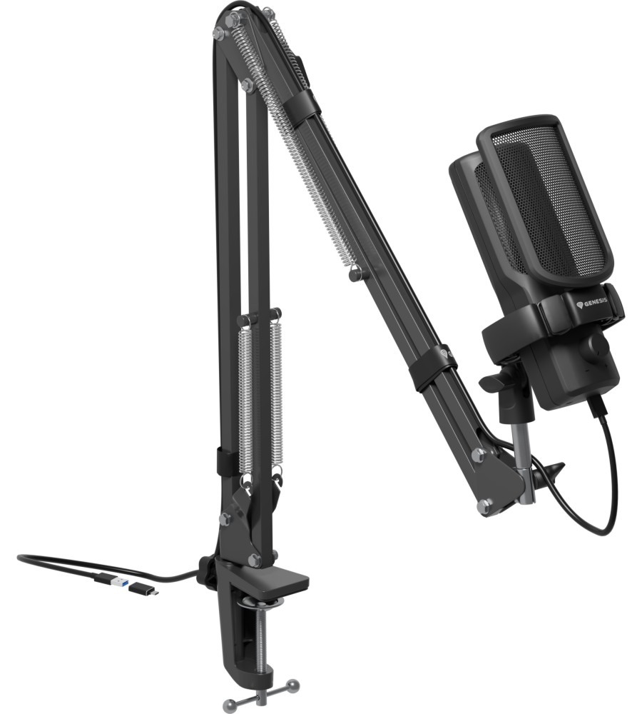 Настолен микрофон Genesis Radium 251 Настолен микрофон Genesis Radium 251 - 50 Hz - 16 kHz, с кабел 2 m, USB-C, със стойка -