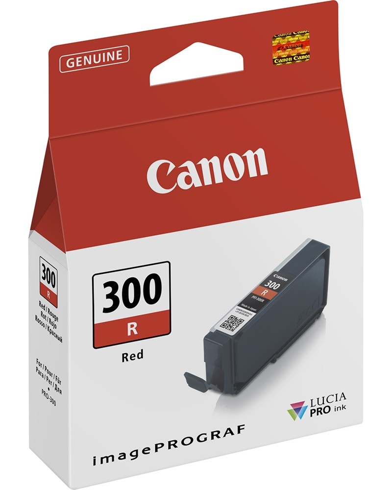 Касета с мастило за принтер Canon PFI-300 Red Касета с мастило за принтер Canon PFI-300 Red - 14 ml -