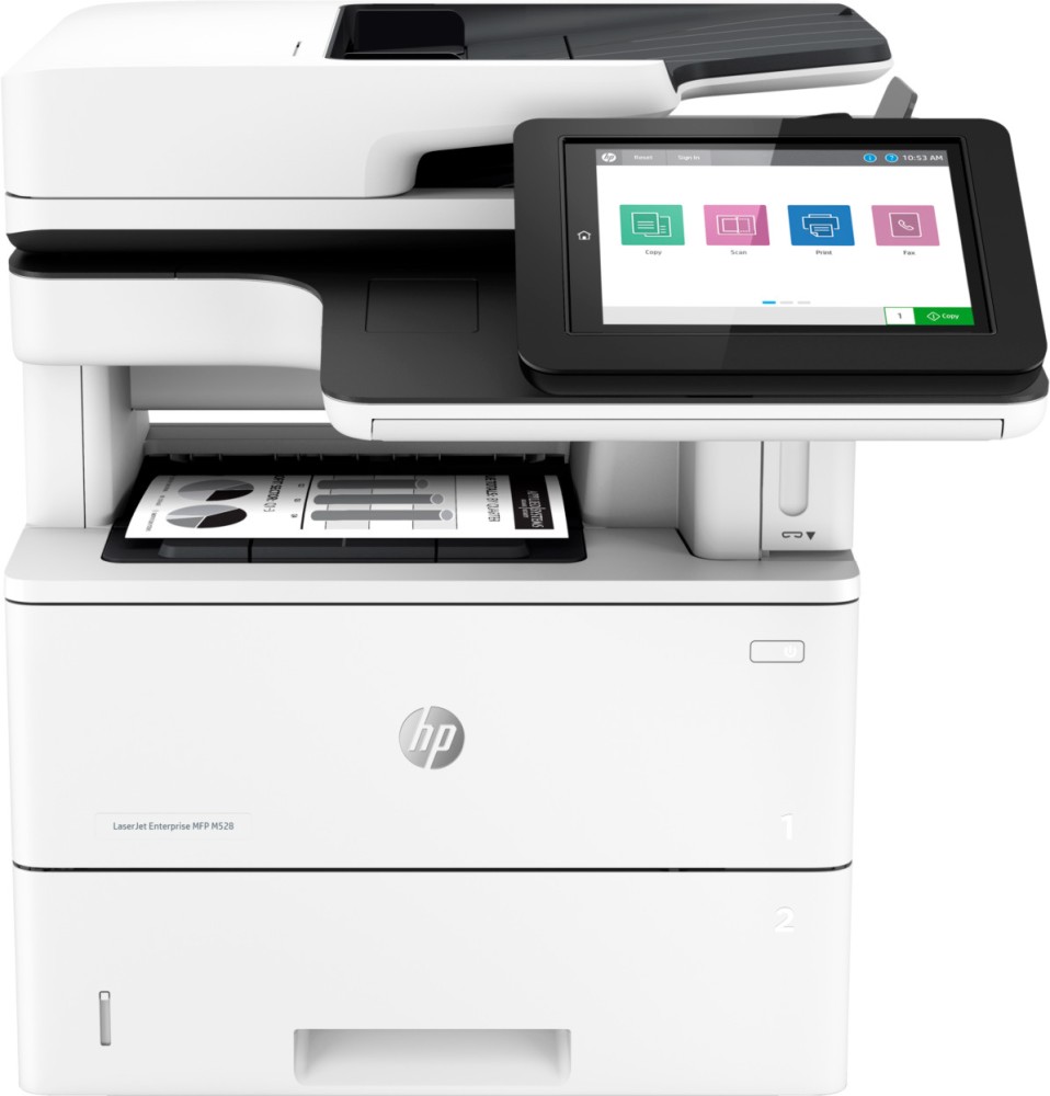Лазерно мултифункционално устройство HP LaserJet Enterprise MFP M528f Лазерно мултифункционално устройство HP LaserJet Enterprise MFP M528f - Монохромен принтер / копир / скенер / факс, 1200 x 1200 dpi, 43 pages/min, Wi-Fi, USB, A4, ADF, двустранен печат -