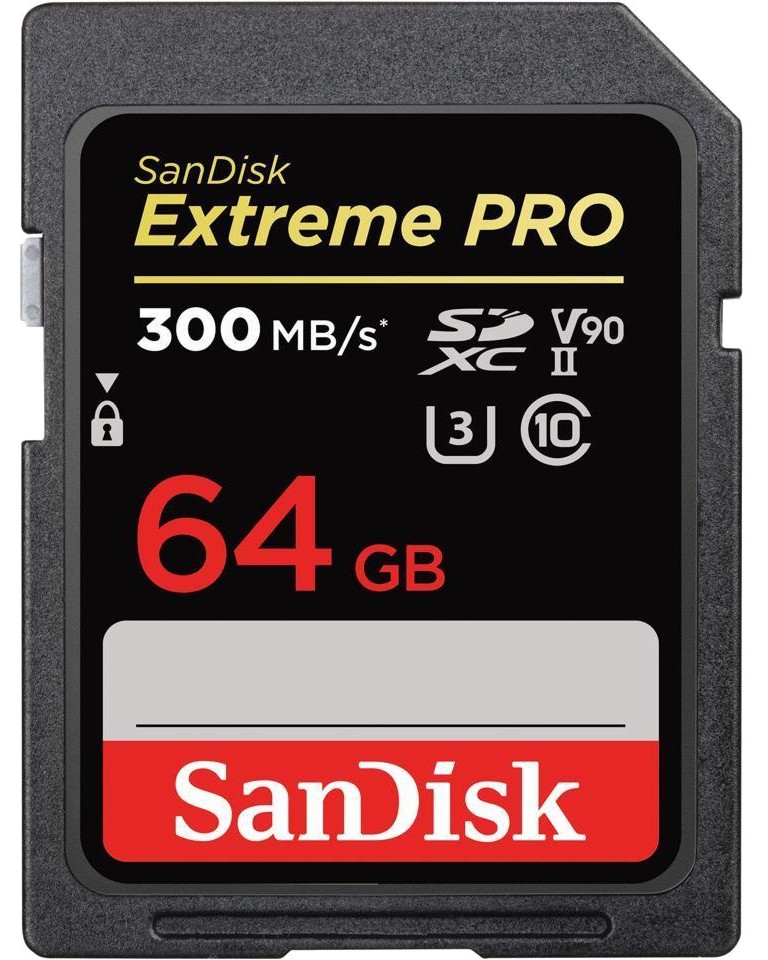 SDXC   64 GB SanDisk - Class 10, UHS-II U3, V90,   Extreme Pro - 