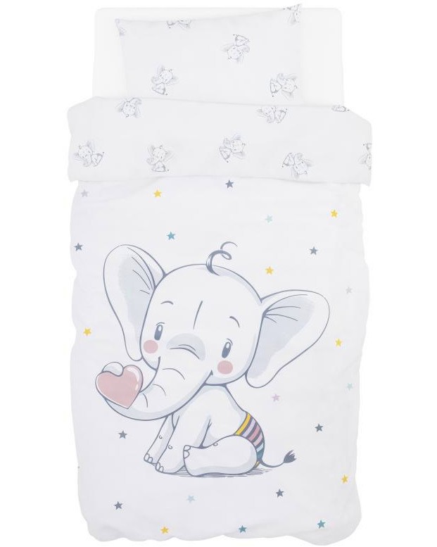 Бебешки спален комплект 6 части Bubaba Playful Elephant Бебешки спален комплект 6 части Bubaba Playful Elephant - За легла 60 x 120 cm - продукт