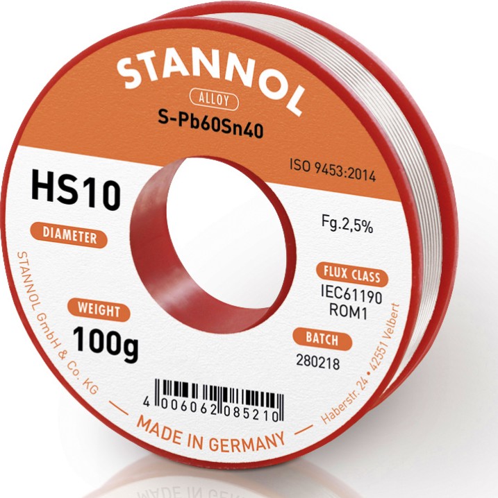 ����� �� ����� Stannol HS10 - 100 - 250 g � �������� ∅ 1 - 2 mm - 