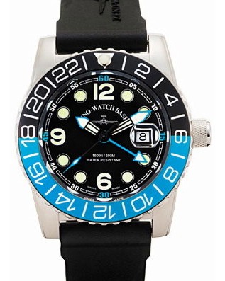 Часовник Zeno-Watch Basel - Quartz GMT Points (Dual Time) 6349Q-GMT-a1-4 - От серията "Airplane Diver" - 