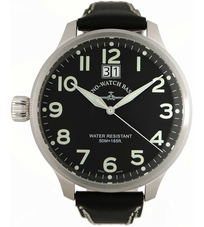 Часовник Zeno-Watch Basel - Big Date Krone Links 6221Q-Left-a1 - От серията "Super Oversized" - 