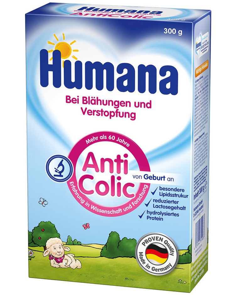����� �� ��������� ��� ��������� ��� ��������, ������ � ����������� - Humana AntiColic - �������� �� 300 g �� ������ �� 0+ ������ - �������