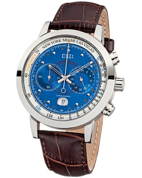  KronSegler - CSI Gents Chronograph KS 787 Steel Blue -   "Crime Scene Investigation" - 