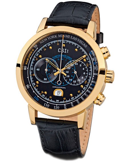  KronSegler - CSI Gents Chronograph KS 787 Gold Black -   "Crime Scene Investigation" - 